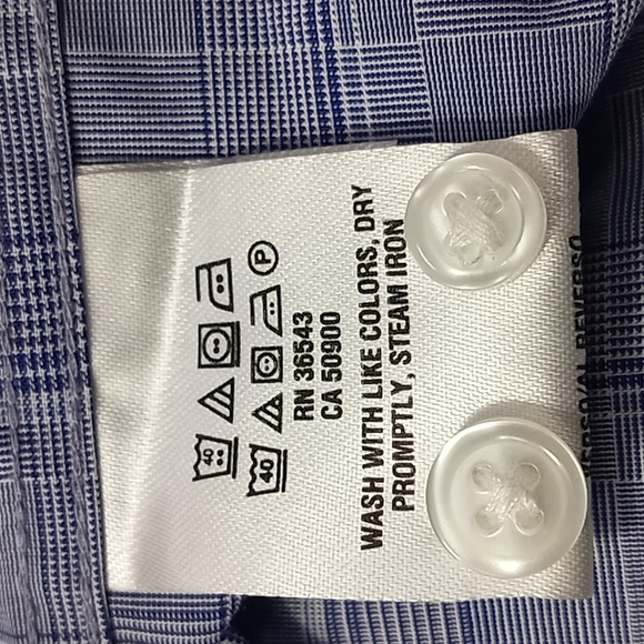 Tommy Hilfiger Blue Plaid Button Up Shirt Men's Size 2XL Wrinkle Free - Picture 15 of 16